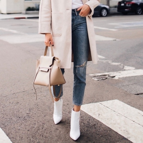 Manolo Blahnik White Ankle Boots